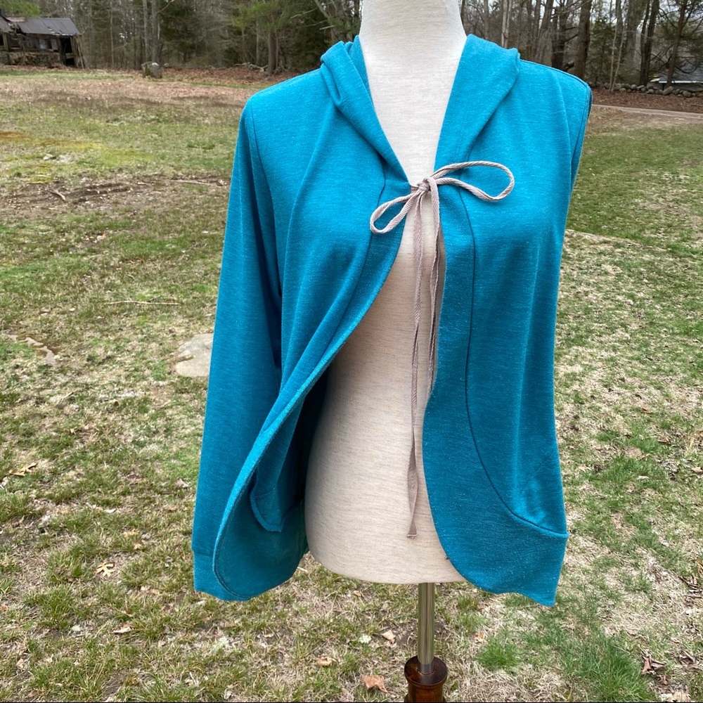 LOGO LOUNGE TOP HOODIE GREEN POCKETS LONG SLEEVE Size S